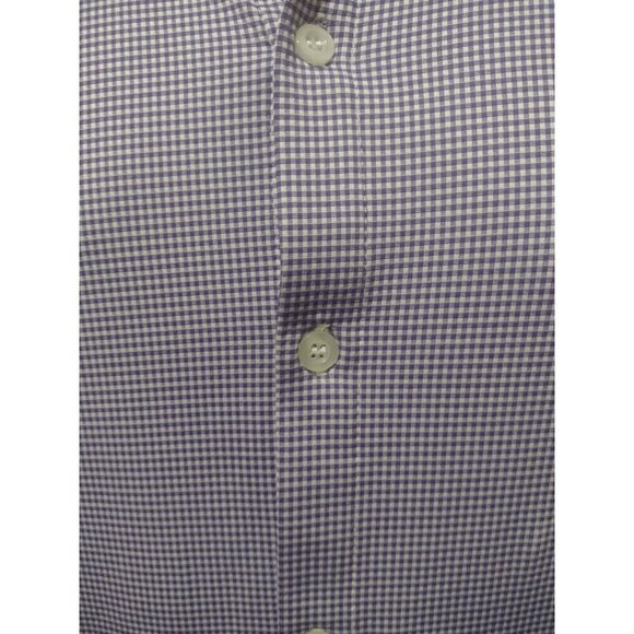 Men's Mizzen+Main LS Purple White Check Dress Button Shirt Size 2XL Trim Fit - Picture 3 of 10